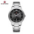 NAVIFORCE NF9254 Stainless Steel Luxury Fashion Elegant Business Luminous Calendar Quartz Watch For Men - Black & Silver